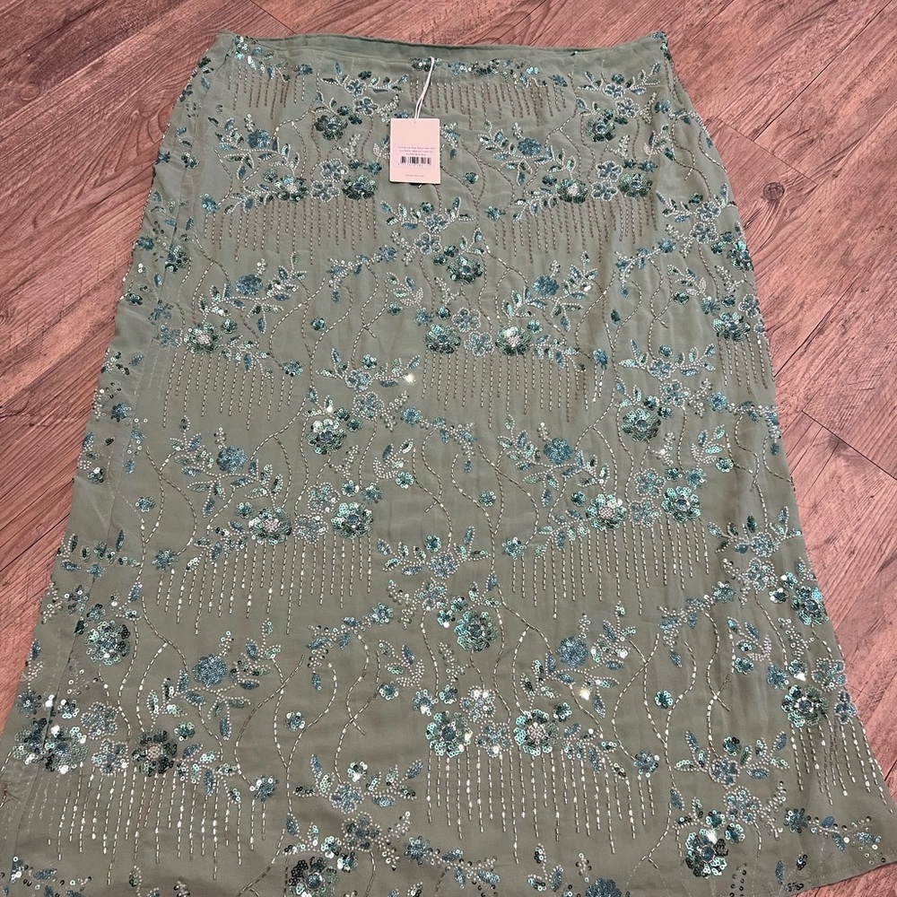 Peppermayo Teal Floral Maxi Skirt - Picture 2 of 5